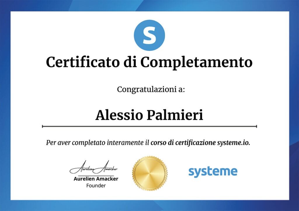 alessio palmieri certificazione SIO